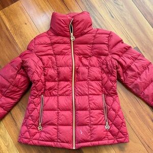 Michael Kors Red Quilted Puffer Jacket